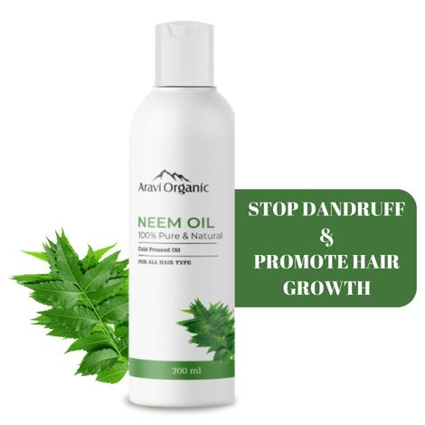 Aravi Organic 100 % Pure Cold Pressed Neem Oil for Face, Hair and Skin