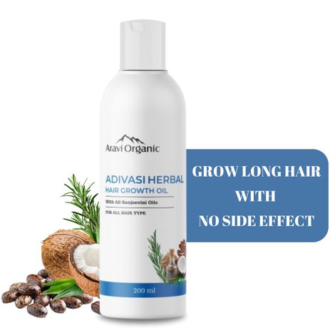 Aravi Organic Adivasi Herbal Oil - For Quick Hair Growth & Control Hair Fall - For Women and Men - 200 ml