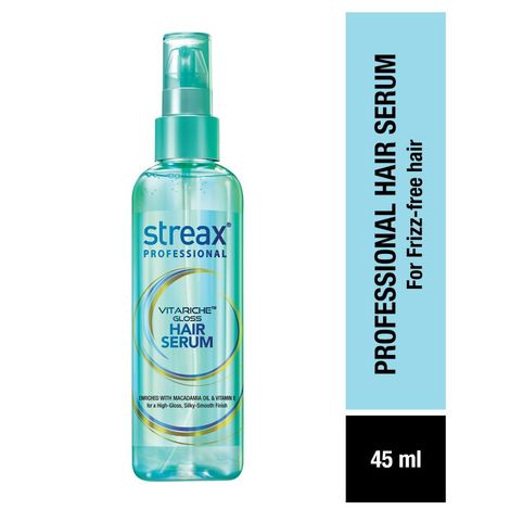 Streax Professional Vitariche Gloss Hair Serum For Women| With Vitamin E & Macadamia Oil | For All Hair Types| 45 ml