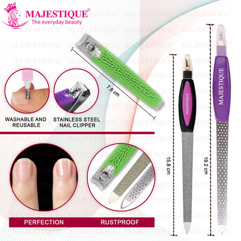 Unique Bargains 1 Set Nail Cutter Set Professional Nail Clipper Kit For  Travel Or Home Silver Tone And Pink Stainless Steel : Target
