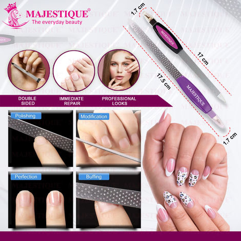 Buy MAJESTIQUE 4 Way Nail File & Buffer - Dual Sided, Professional Manicure  Tools Online at Best Price of Rs 113.52 - bigbasket