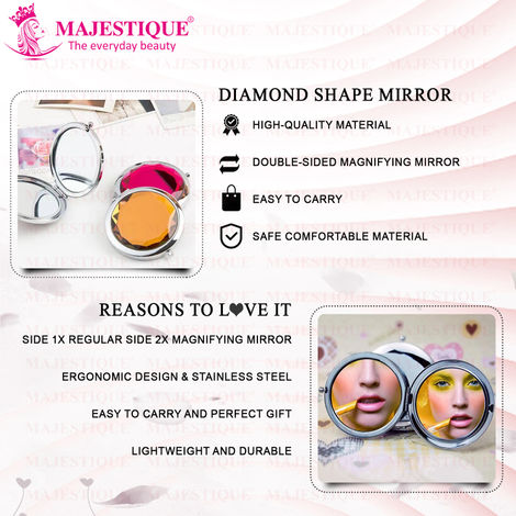 majestique double sided travel makeup compact mirror small portable cute pocket mirror with magnification purse handheld vanity folding mirror lightweight suitable for handbag multicolor fc27 new 7 display 1706512784 6a76f54d