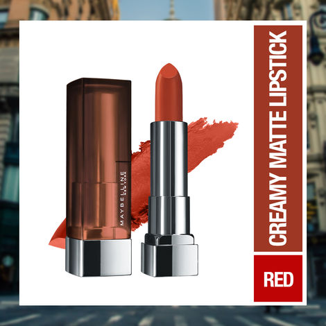 Maybelline New York Color Sensational Creamy Matte Lipstick, 674 Madison Red (3.9 g)