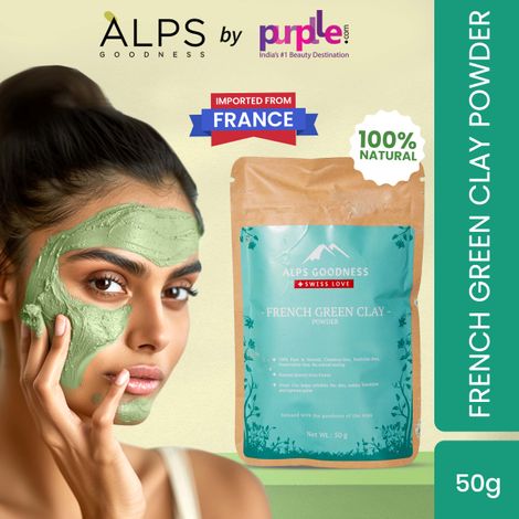Alps Goodness French Green Clay Powder (50 gm)| 100% Natural Powder | Clay Mask for pores tightening | Clay Mask for face | Detoxifying Clay Mask