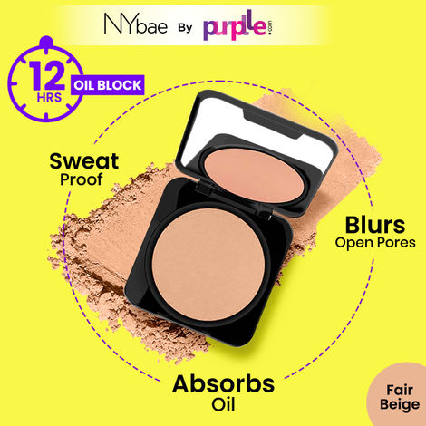 NY Bae Runway Radiance Compact Powder - Beige 03 (9 g) | Wheatish Skin | Matte Finish | Rich Colour | Blurs Imperfections | Long Wearing