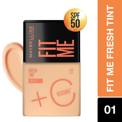 Maybelline New York Fit Me Fresh Tint With SPF 50 & Vitamin C, Shade 01 | Natural Coverage Skin Tint For Daily Use 30 ml