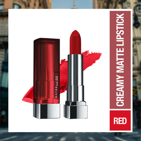 Maybelline New York Color Sensational Creamy Matte Lipstick - Siren In Scarlet 690 (3.9 g)
