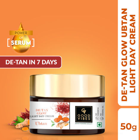 Good Vibes Ubtan De-tan Glow Light Day Cream with Power of Serum (50 g)