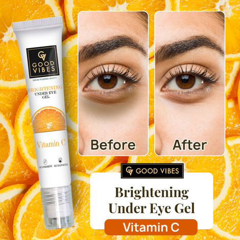 Good Vibes Vitamin C Brightening Under Eye Gel With Power of Serum | Reduces Dark Circles | Firming (15 ml)