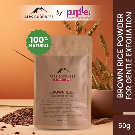 Alps Goodness Brown Rice Exfoliating Powder (50 gm) | 100% Natural Powder Gentle Exfoliation | Scrub for sensitive skin