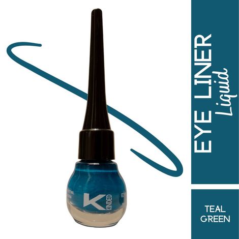 KINDED Eye Liner Liquid Waterproof Smudgeproof Longlasting Insta Bold Look Intense Heavenly Soothing Colour Pigments Precise Tip Quick Drying Eyeliner (5 ml, Matte Finish, Teal Green)