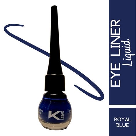 KINDED Eye Liner Liquid Waterproof Smudgeproof Longlasting Insta Bold Look Intense Heavenly Soothing Colour Pigments Precise Tip Quick Drying Eyeliner (5 ml, Matte Finish, Royal Blue)