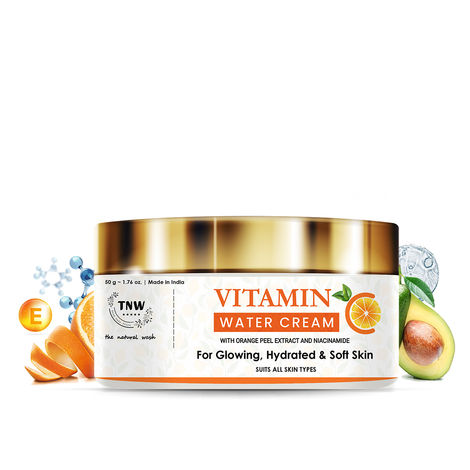 TNW -The Natural Wash Vitamin C Water Cream for Hydrated Skin | With Orange Peel Extract, Niacinamide & Hyaluronic Acid | Makes Skin Soft & Supple