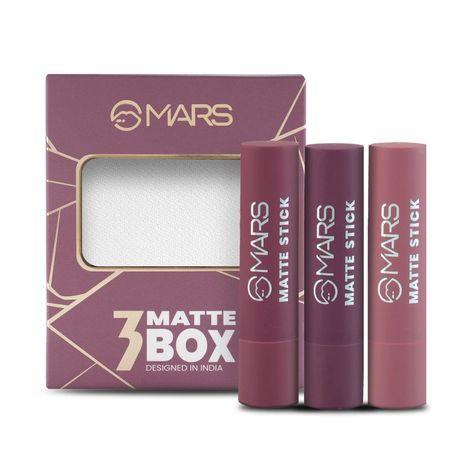 MARS Matte Box Set of 3 Creamy Matte Lipsticks - 03 Plums | 3.2gx3