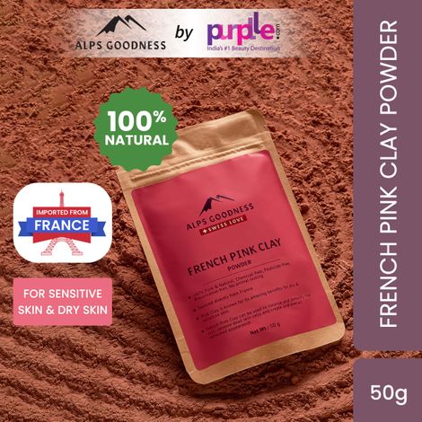Alps Goodness French Pink Clay (50g)| 100% Natural Powder | Exfoliating Mask for face | Clay Mask for Sensitive Skin I Detoxifying