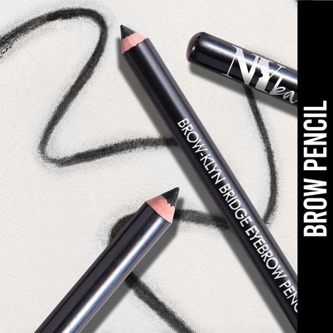 NY Bae Brow-klyn Bridge Eye Brow Pencil - Black (1.4 g) | Enriched with Castor Oil & Vitamin E | Smudge Resistant | Easy To Use | Cruelty Free