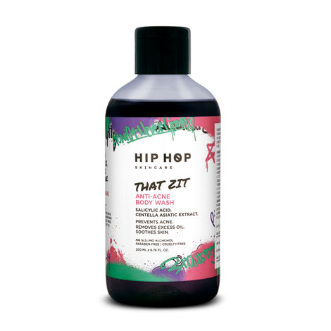 HipHop Skincare That Zit Anti-Acne Body Wash Gets Rid of Body Acne & Pigmentation. Enriched with Salicylic Acid, Oatmeal & Vitamin E. Suitable for all skin types, including Oily - Acne Prone Skin. For Men & Women 200 ml