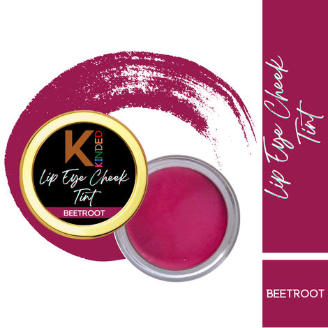 KINDED Lip Eye and Cheek Tint for Women Girls Pigmented Lip Colour Lipstick Tint Balm Eyeshadow Blush with Natural Ingredients Longlasting Moisturizing Nourishing (Creamy Matte Finish, Beetroot)