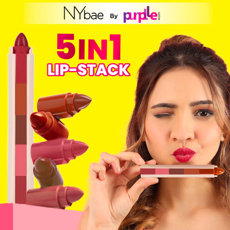 NY Bae 5 in 1 Lipstick | Lip Crayon | Nude Pink and Brown Shades | Moisturising | Lip and Cheek Tint | Eyeshadow | Lipstick | Bronzer | Travel Kit | Multi-stick | Nude Moods 02 (6.5g)