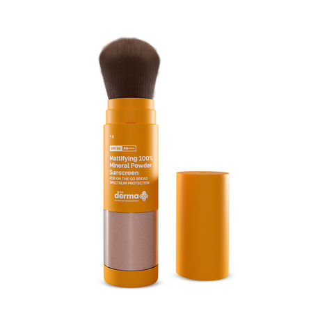 The Derma co.Mattifying 100% Mineral Powder Sunscreen with SPF 50 For On The Go Broad Spectrum Protection - 4g