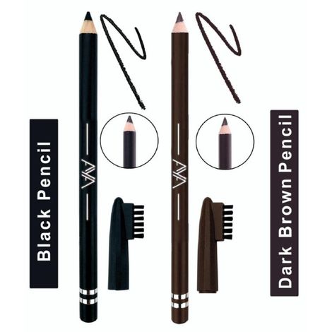 AYA Waterproof Eyebrow Pencil With Brush (Black And Dark Brown)