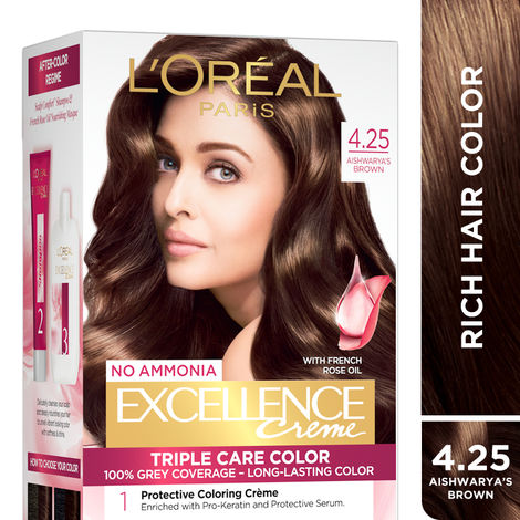 L'Oreal Paris Excellence Creme Hair Color - Aishwarya's Brown 4.25 (72 ml + 100 g)