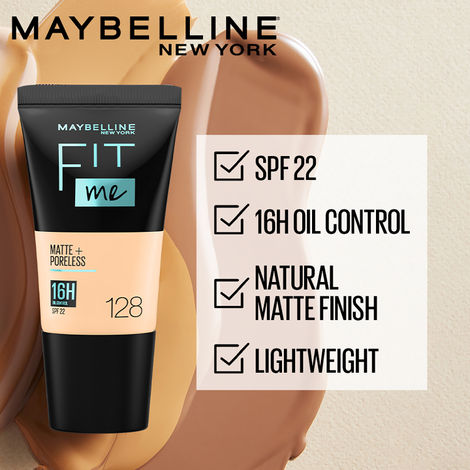 Maybelline New York Fit Me Matte+Poreless Liquid Foundation Tube, 220  Natural Beige, 18ml