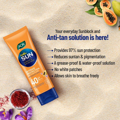 Joy Hello Sun Sunblock Anti Tan Lotion Sunscreen SPF 40 PA 120ml