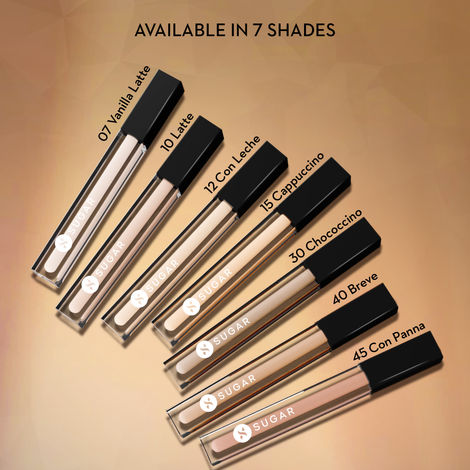 SUGAR Cosmetics Auto Correct Creaseless Concealer Golden Undertone 12 Con Leche For Light Skin Tone