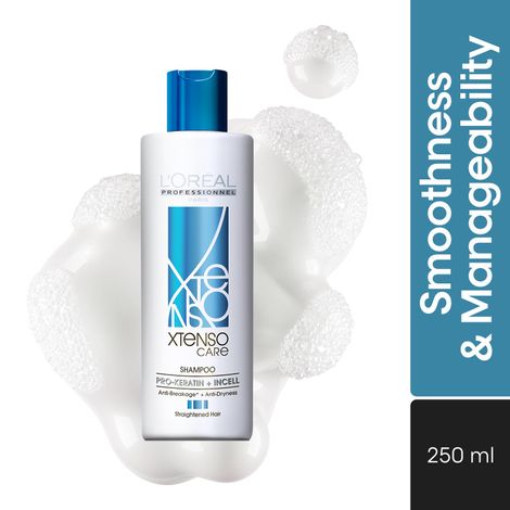 L'Oreal Professionnel Xtenso Care Shampoo|For Salon Straightened hair | Smoothens, nourishes and strengthens hair| With Pro-Keratin and Incell (250ml)