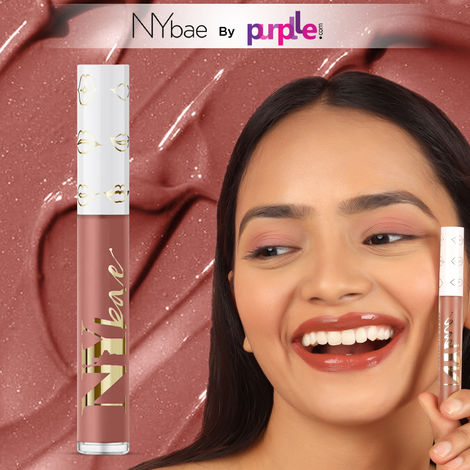 NY Bae Gloss Getter Lip Gloss | Lip & Cheek Tint | Lightweight Glossy Lipstick | Brown Lip Balm | Non-Sticky | Brown Dates 04 (2.8 ml)