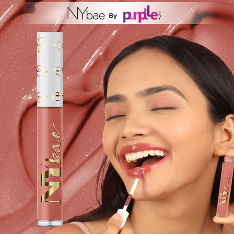 NY Bae Gloss Getter Lip Gloss | Lip & Cheek Tint | Lightweight Glossy Lipstick | Brown Lip Balm | Non-Sticky | Caramel Cashew 07 (2.8 ml)