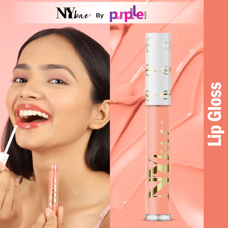 NY Bae Gloss Getter Lip Gloss | Lip & Cheek Tint | Lightweight Glossy Lipstick | Nude Lip Balm | Non-Sticky | Peach Play 05 (2.8 ml)
