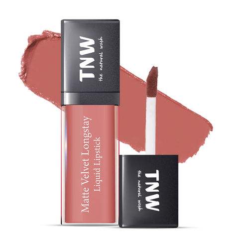 TNW -The Natural Wash Matte Velvet Longstay Liquid Lipstick with Macadamia Oil and Argan Oil | Transferproof | Pigmented | Magical Mauve | Mauvey Pink