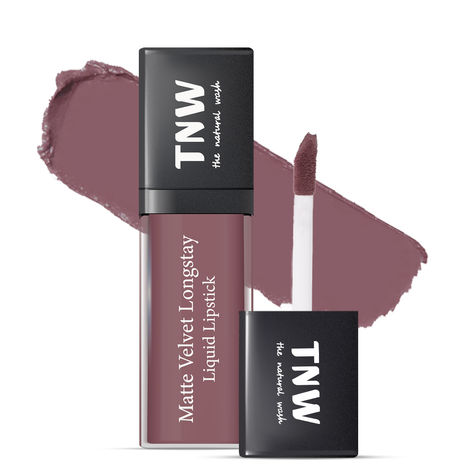 TNW -The Natural Wash Matte Velvet Longstay Liquid Lipstick with Macadamia Oil and Argan Oil | Transferproof | Pigmented | Plumberry | Cocoa Plum