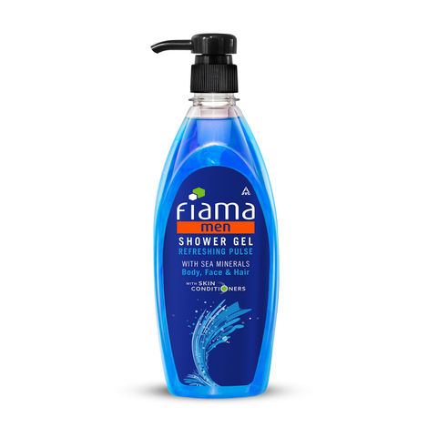 Fiama Men Refreshing Pulse Body Wash Shower Gel, 500ml, Body Wash for Men with Skin Conditioners & Sea Minerals for Soft & Refreshed Skin