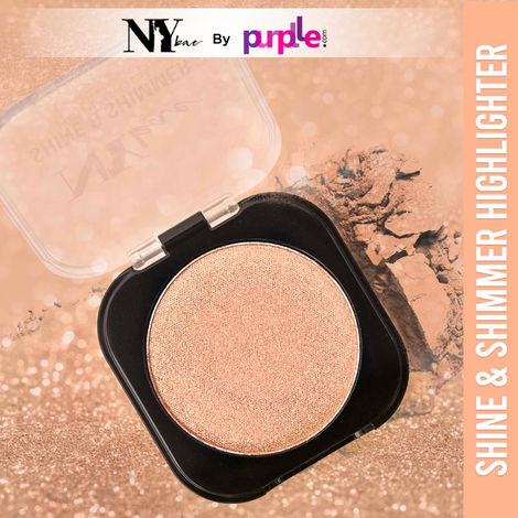 NY Bae Shine & Shimmer Highlighter - Bronze Beauty 4 (5 g) | Bronze | Rich Colour | Super Blendable | Multipurpose | Travel Friendly
