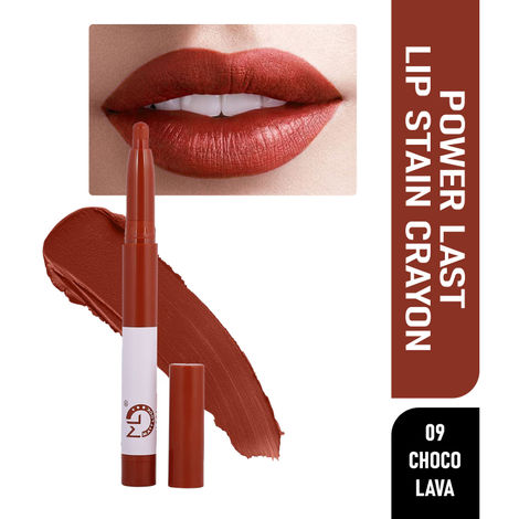 Matt look Power Last Lip Stain Crayon Lipstick, Rich Colour, Non Transfer, Mask Proof & Luxurious Creamy Matte, Choco Lava (1.3g)