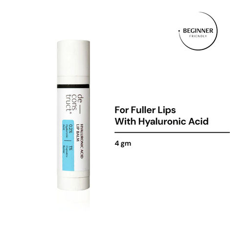 Deconstruct Hyaluronic Acid Lip Balm for dry and chapped lips - 0.2% Hyaluronic Acid + 1% Cupuacu Butter(4 g)