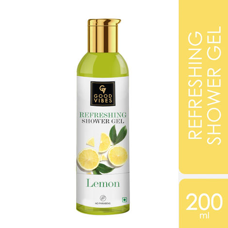 Good Vibes Lemon Refreshing Shower Gel (Body Wash) | Hydrating, Moisturizing, Smoothening (200 ml)