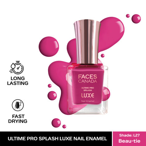 FACES CANADA Ultime Pro Splash Luxe Nail Enamel - Beau-tie (L27), 12ml | Glossy Finish | Quick Drying | Long Lasting | High Shine | Chip Defiant | Even-Finish | Vegan | Non-Toxic | Ethanol-Free