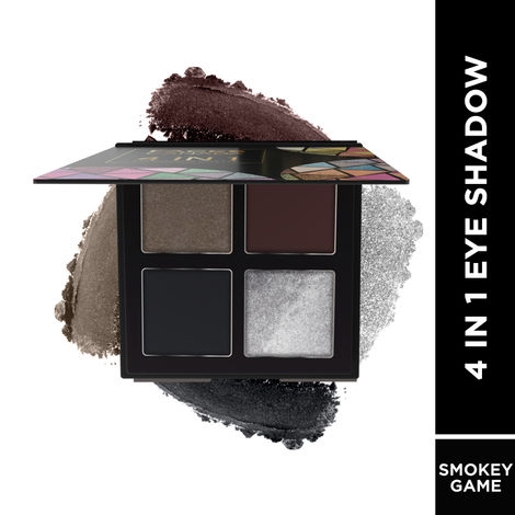 FACES CANADA 4 IN 1 Quad Eyeshadow Palette - Smokey Game 07, 4.8g | Shimmer & Matte Shades | Satin Matte Finish Eye Shadow Quartet | Intense Pigment | Long Lasting | Vitamin E Enriched | Vegan