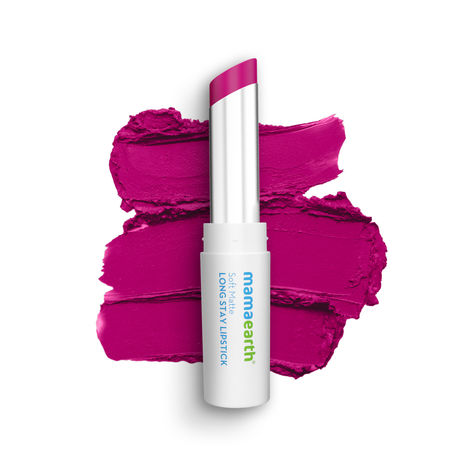 Mamaearth Soft Matte Long Stay Lipsticks with Jojoba Oil & Vitamin E for 12 Hour-Mulberry Pink-3.5g