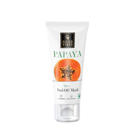 Good Vibes Papaya Glow Peel Off Mask | Tan Removal Skin Lightening Hydrating | No Parabens No Sulphates No Mineral Oil (50 g)