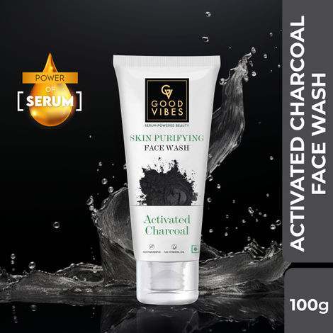 Good Vibes Activated Charcoal Skin Purifying Face Wash | Anti- Pollution, Removes Dirt (100 ml)