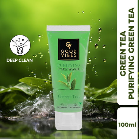 Good Vibes Green Tea Purifying Face Wash | Oil Control, Prevents Acne (100 ml)