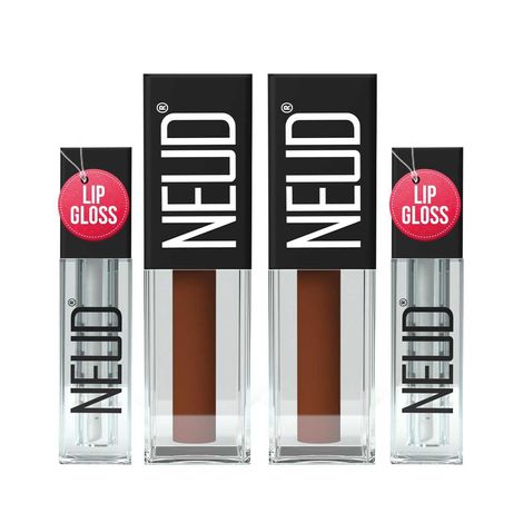 NEUD Matte Liquid Lipstick Oh My Coco with Jojoba Oil, Vitamin E and Almond Oil - Smudge Proof 12-hour Stay Formula with Free Lip Gloss - 2 Packs