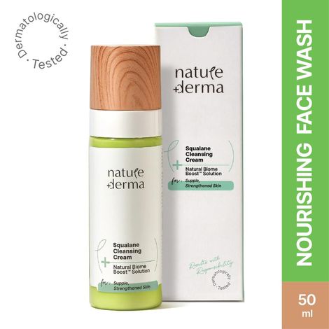Nature Derma Squalane Cleansing Cream / Cleanser with Natural Biome-Boosta„¢ Solution For supple, strengthened skin 50ml