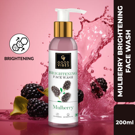 Good Vibes Mulberry Face Wash | Cleansing, Brightening | With Papaya | No Parabens, No Mineral Oil, No Animal Testing (200 ml)