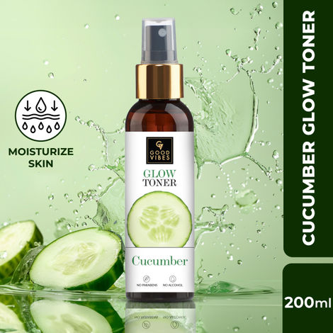 Good Vibes Cucumber Glow Toner | Hydrating, Minimizes Pores | With Liquorice | No Parabens, No Alcohol, No Sulphates, No Animal Testing (200 ml)